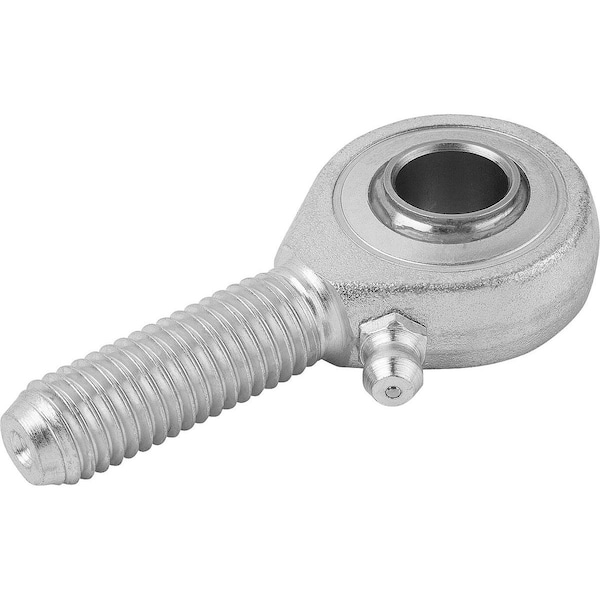 Rod End, Steel, Zinc Plated, M8 Thrd Sz, 25 mm Thrd Lg, 54 mm Overall Lg